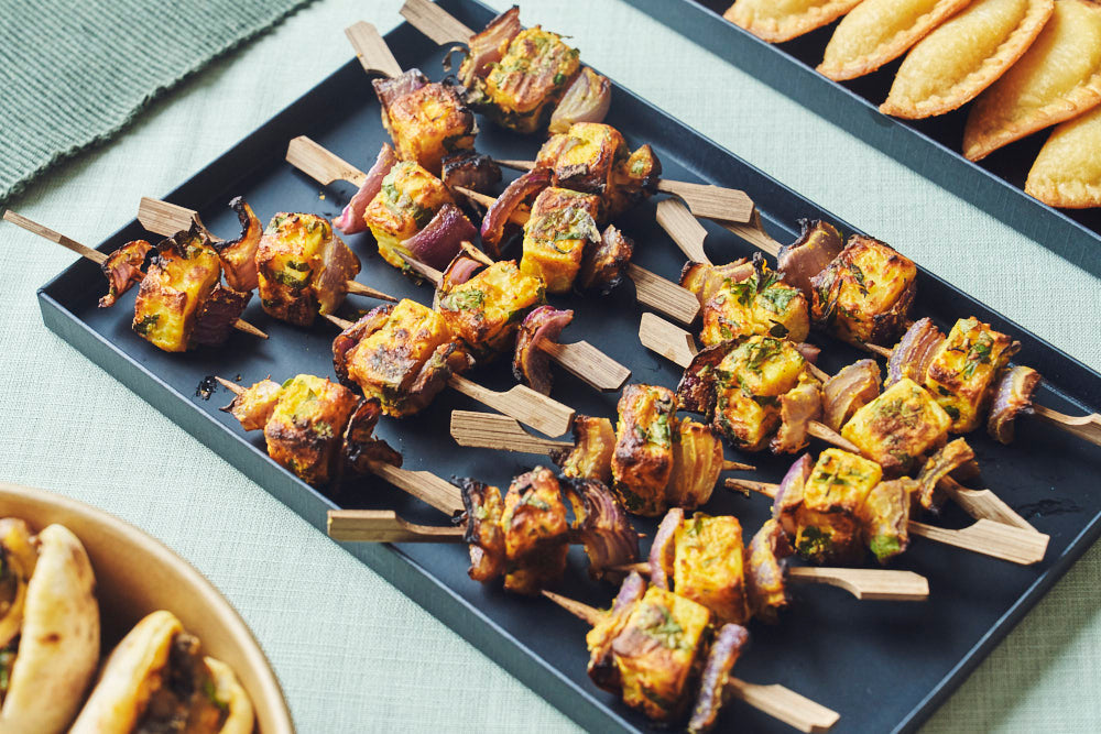 Brochettes Paneer - Fromage grillé au chaat masala