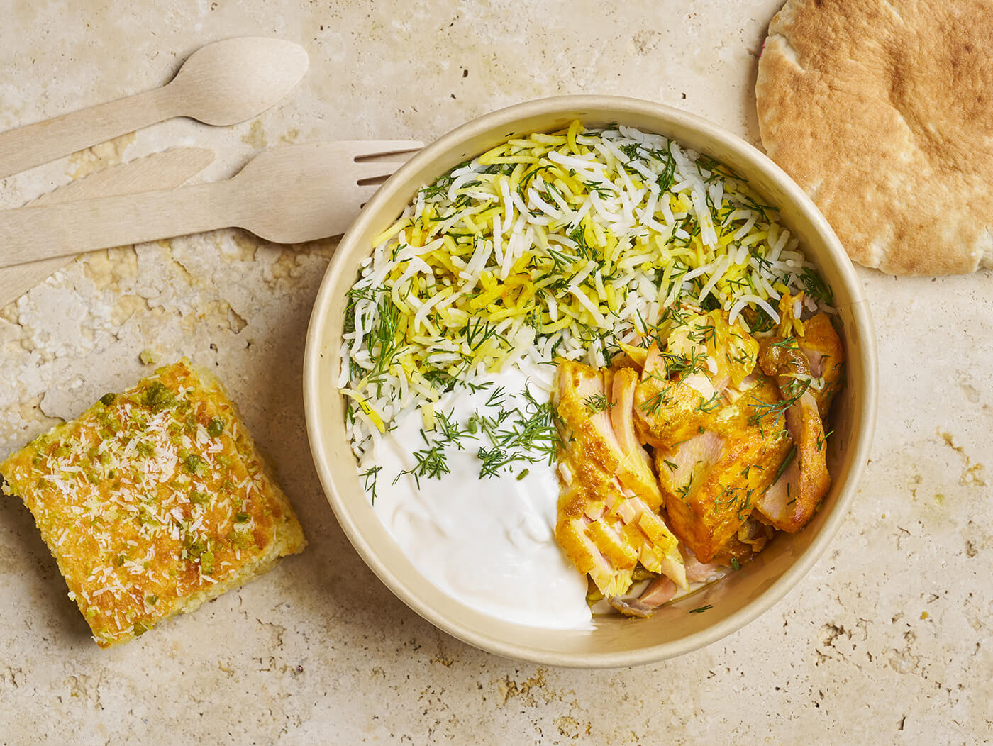 Formule duo Saumon "Sabzi Polo Mahi" et dessert - Les Cuistots Migrateurs