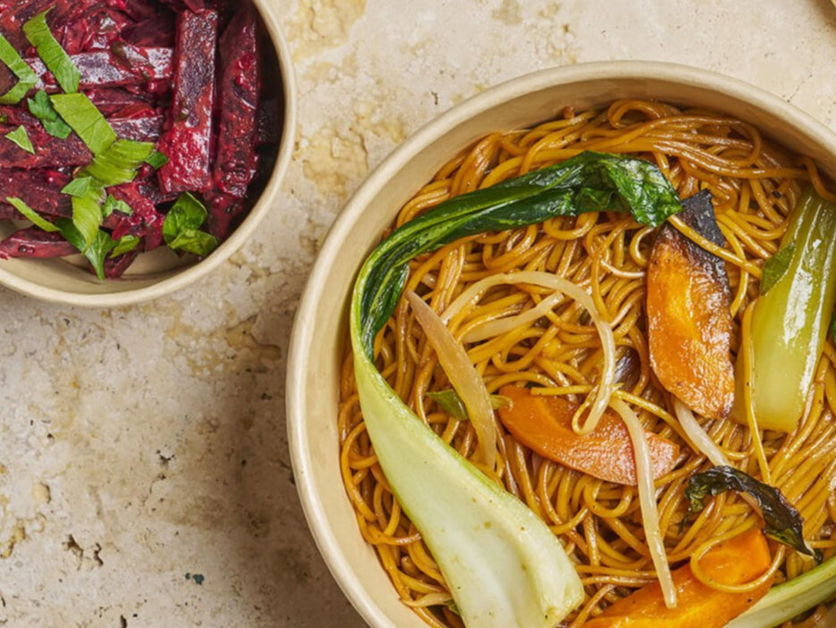 Formule duo Vegan "Chowmein" et entrée - Les Cuistots Migrateurs