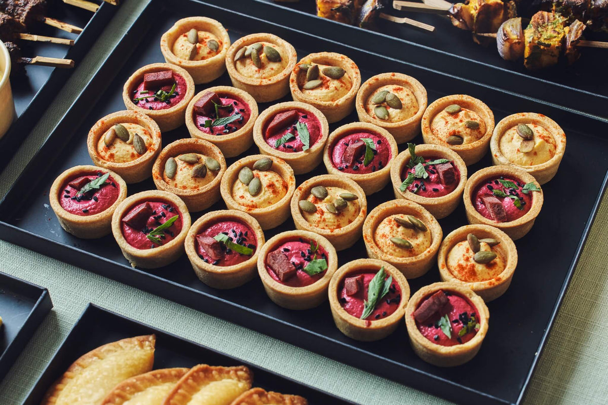 Assortiment de tartelettes - Caviar de betterave, Caviar de butternut