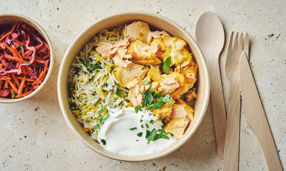 Plateau-repas Saumon "Sabzi Polo Mahi"