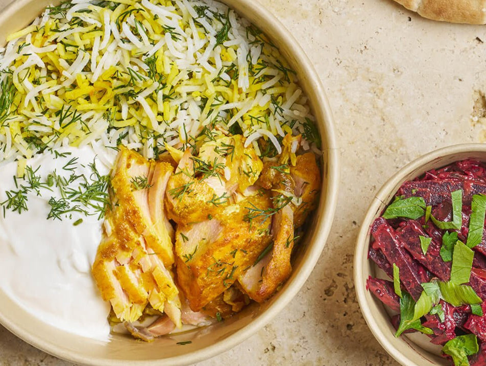 Formule duo Saumon "Sabzi Polo Mahi" et entrée - Les Cuistots Migrateurs