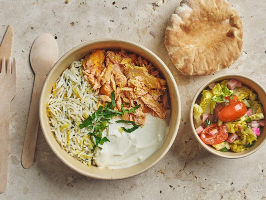 Plateau - repas Saumon "Sabzi Polo Mahi" - Les Cuistots Migrateurs