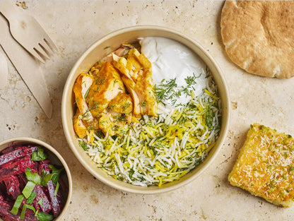 Plateau - repas Saumon "Sabzi Polo Mahi" - Les Cuistots Migrateurs