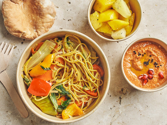 Plateau - repas Vegan "Chowmein" - Les Cuistots Migrateurs