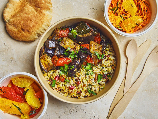 Plateau - repas Vegan "Khodra Za'atar" - Les Cuistots Migrateurs