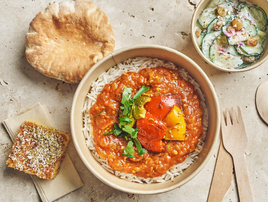 Plateau - repas Végétarien "Mirza Ghasemi" - Les Cuistots Migrateurs