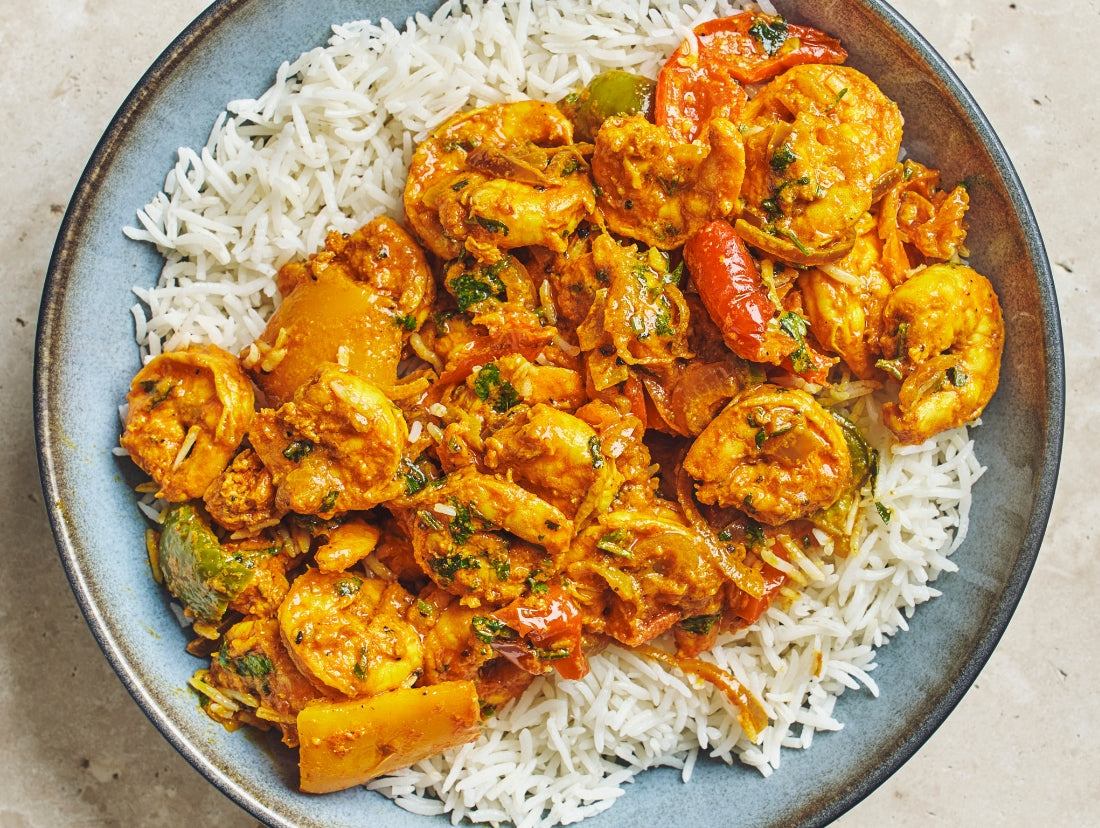 Shrimp Devilled - Crevettes pimentées au curry et citron vert, poivron rôti - Les Cuistots Migrateurs