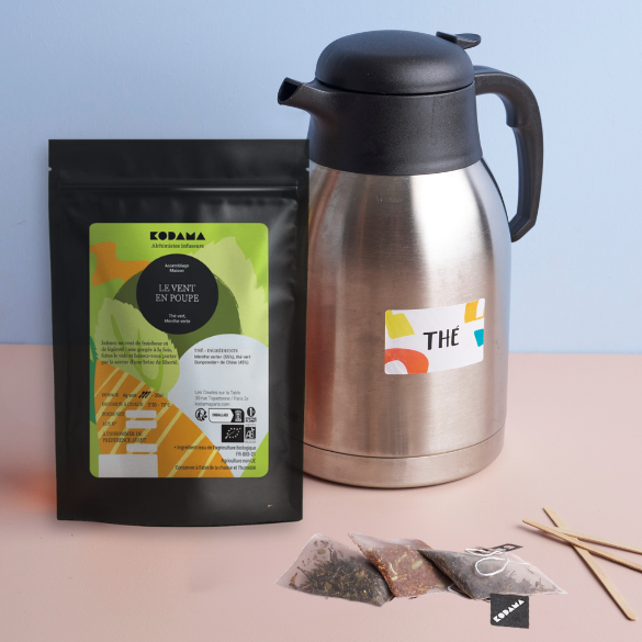 thermos de thé bio petit dejeuner Les Cuistots Migrateurs Traiteur livraison Paris