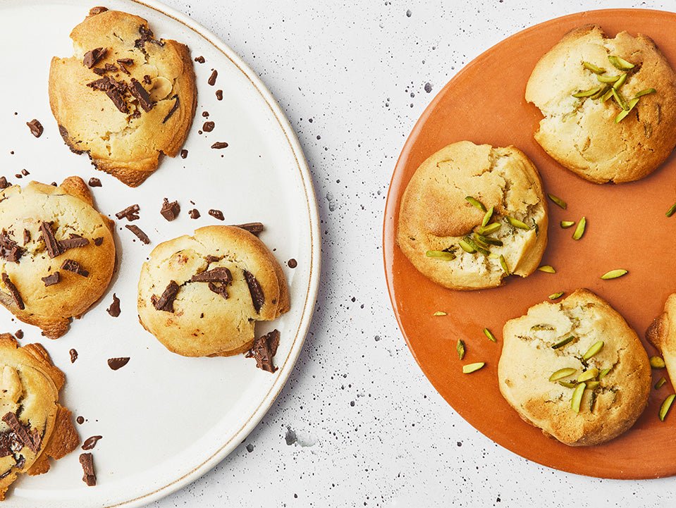 Cookies Cacahuètes, Chocolat et Pistache, Fleur d'oranger - Les Cuistots Migrateurs