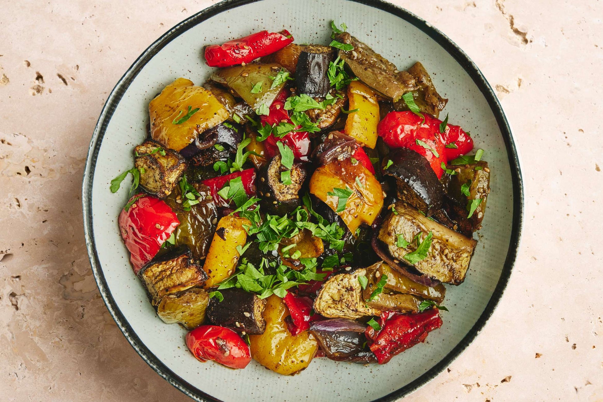 Khodra Zaatar - Légumes rôtis au Za'atar - Les Cuistots Migrateurs